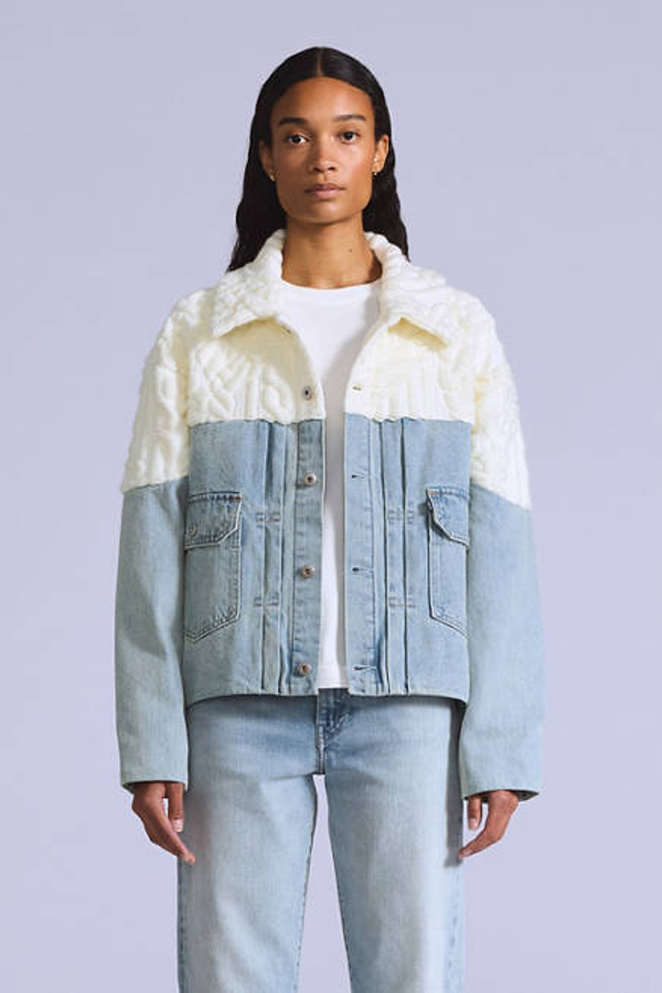 Levi's Blue Tab Aran Trucker Jacket In Blue