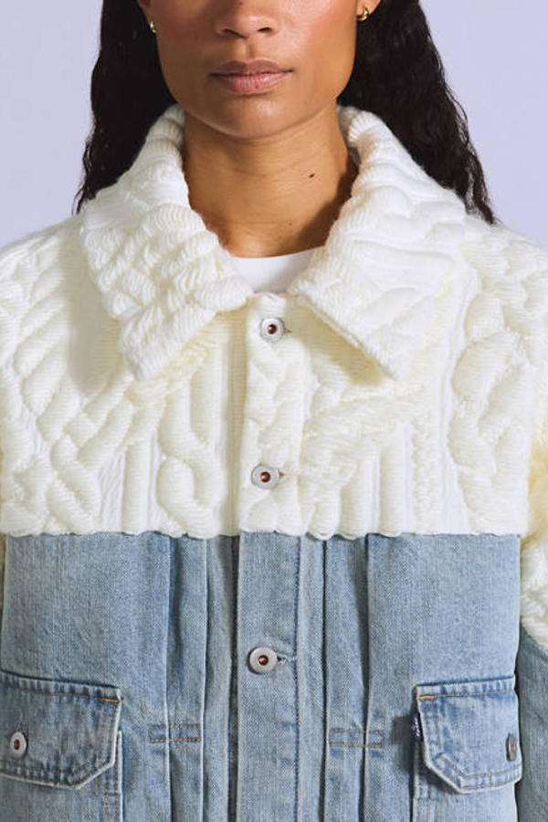 Levi's Blue Tab Aran Trucker Jacket In Blue