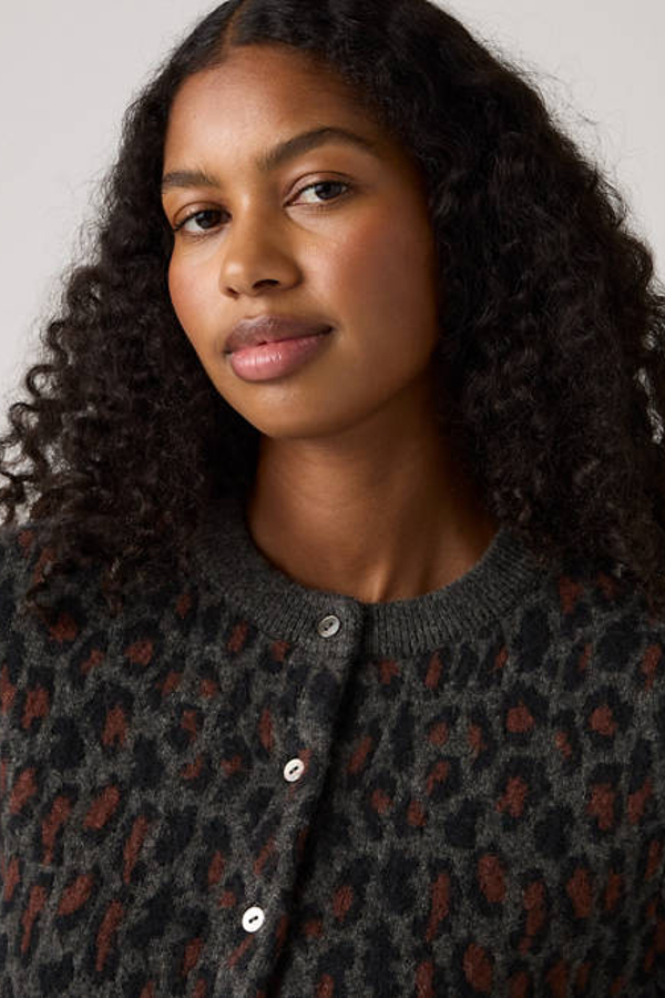 Levi's Tara Wooly Cardigan In Animal Print