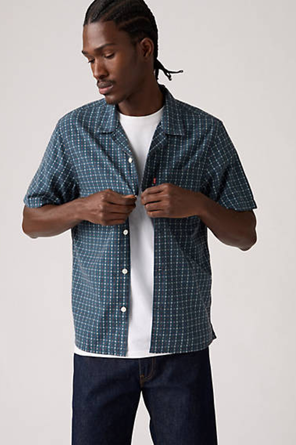 Levi's Short Sleeve Sunset Standard Camp Shirt - Men's - 2XL - Blue
