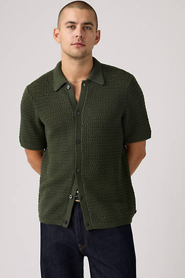 Levi's Sweater Knit Shirt In Green