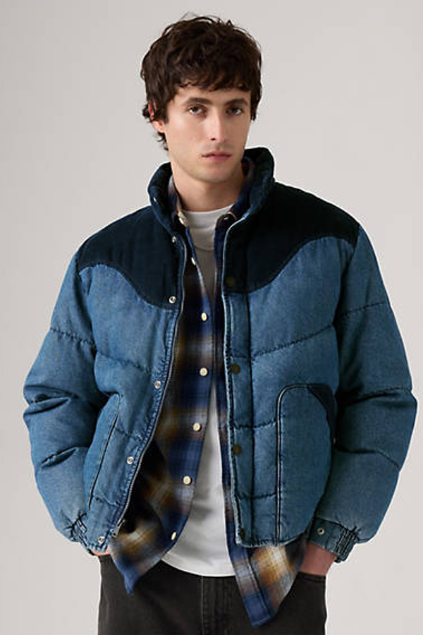 Levi's Wild West Short Puffer Jacket In Blue