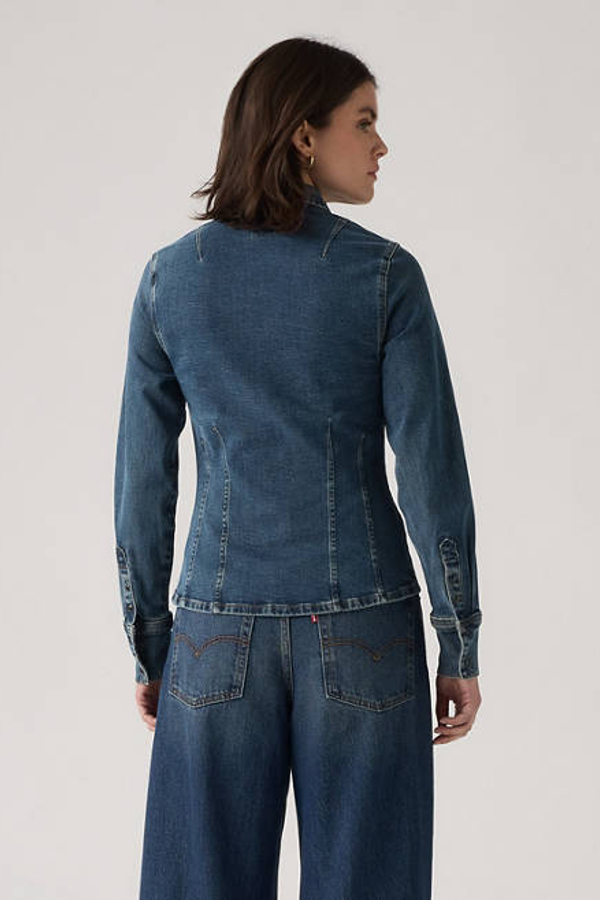 Levi's Long Sleeve Shaped Shirt In Blue