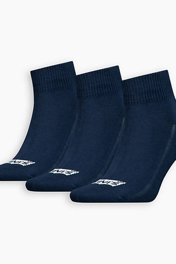 Levi's Men's Blue Levi's Mid Cut Batwing Logo Socks 3 Pack - Size 43