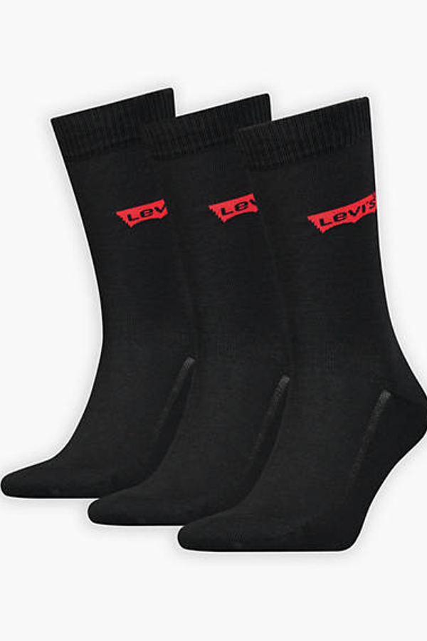 Levi's Regular Cut Batwing Logo Recycled Cotton Socks 3 pack - Men's - 43 - Black