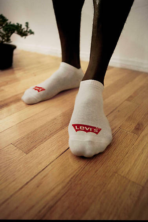 Levi's Men's White Low Cut Batwing Logo Recycled Cotton Socks 3 Pack - Size 43