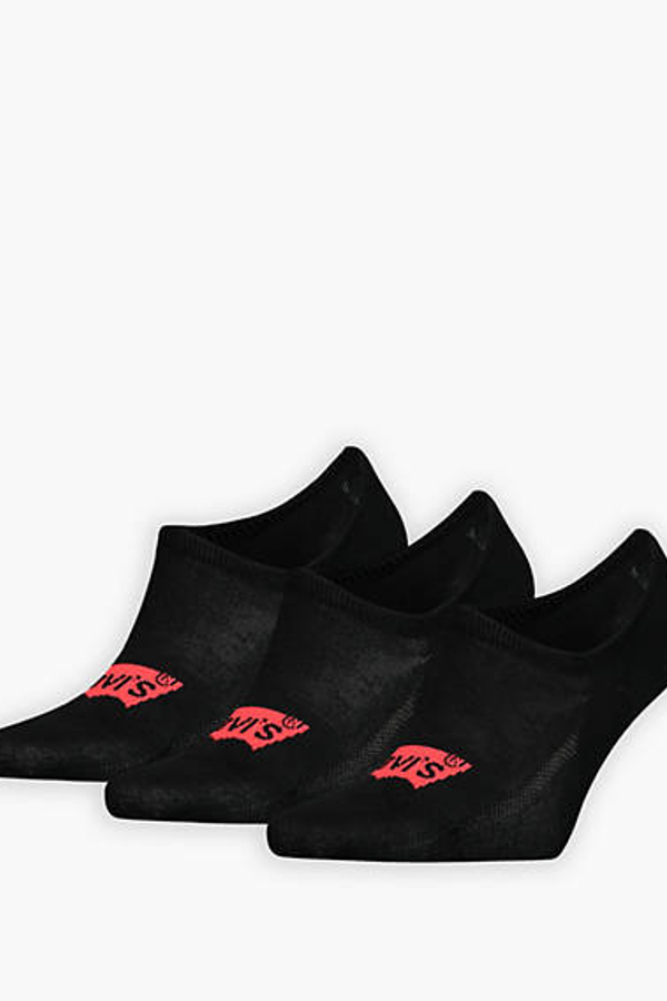 Levi's Men's Black High Cut Batwing Logo Recycled Cotton Socks 3 Pack - Size 43