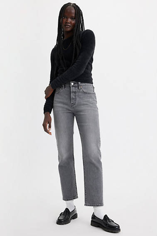 Levi's 501 Crop Jeans In Grey