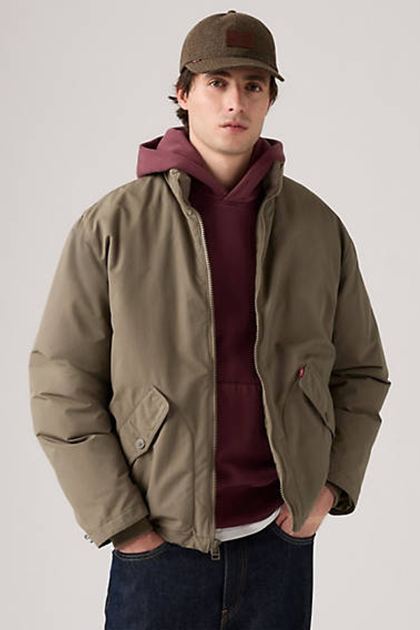 Levi's Briggs Short Puffer Jacket In Brown
