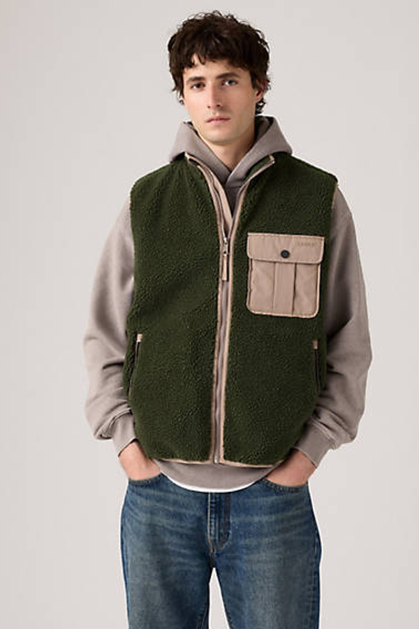 Levi's Joonie Sherpa Vest In Green