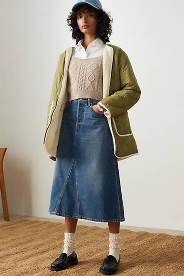Levi's High Rise A Line Decon Skirt - Women's - 25 - Blue