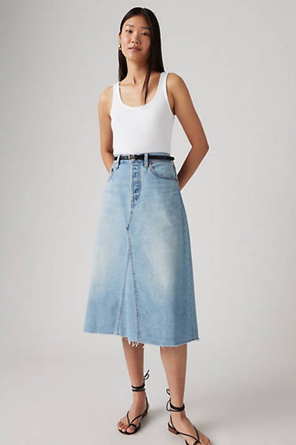 Levi's High Rise A Line Decon Skirt - Women's - 26 - Blue