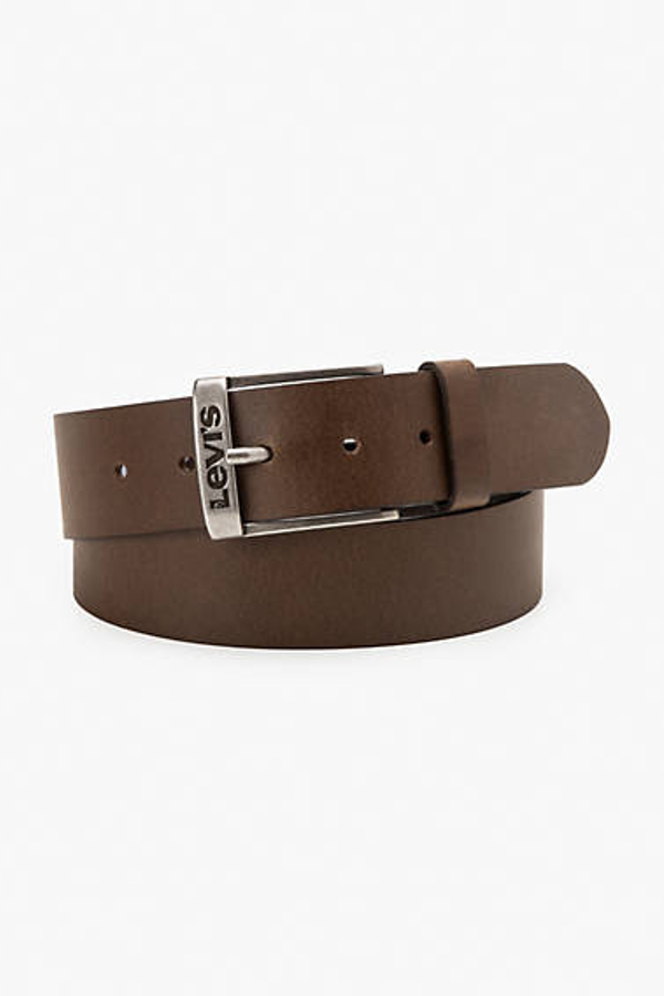 Levi's Duncan Logo Buckle Leather Belt In Brown