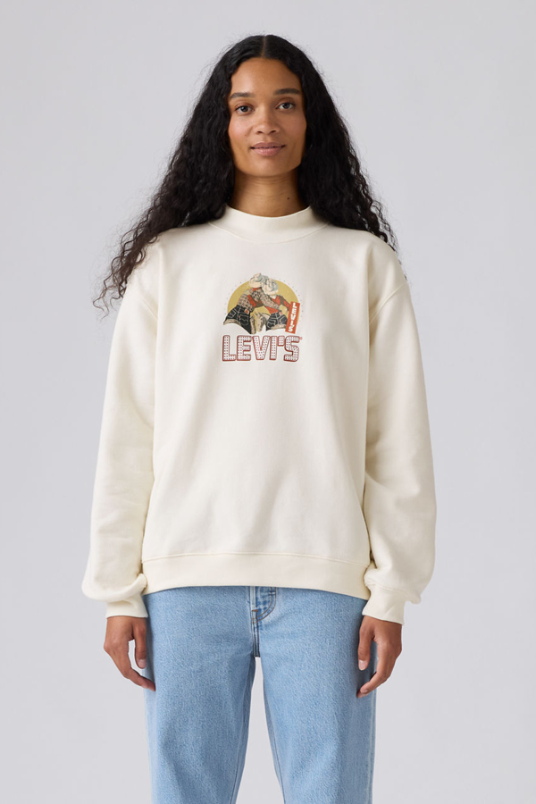 Levi's Graphic Collins Mockneck Sweatshirt In White