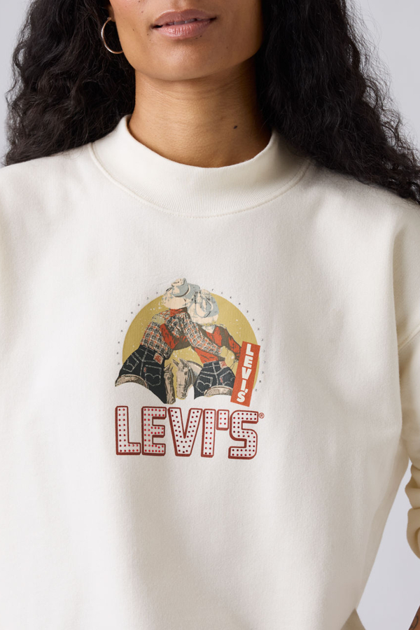 Levi's Graphic Collins Mockneck Sweatshirt In White