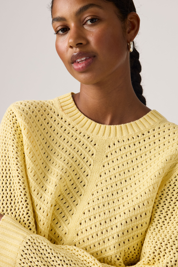 Levi's Gaelle Crochet Pullover In Yellow