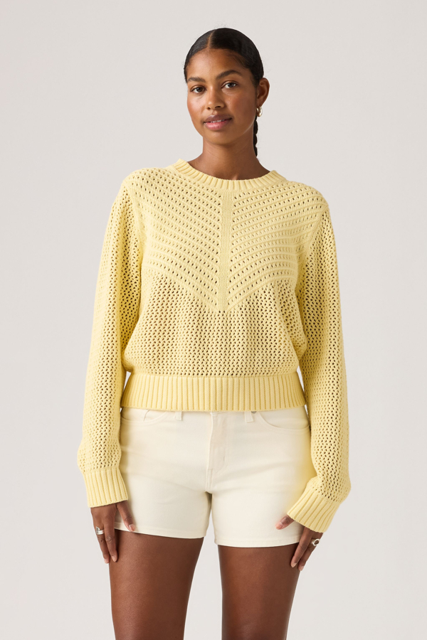 Levi's Gaelle Crochet Pullover In Yellow