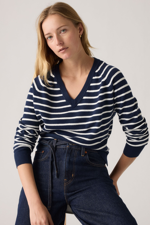 Levi's Superweicher Cardigan mit V-Ausschnitt - Damen - Blau / Blau