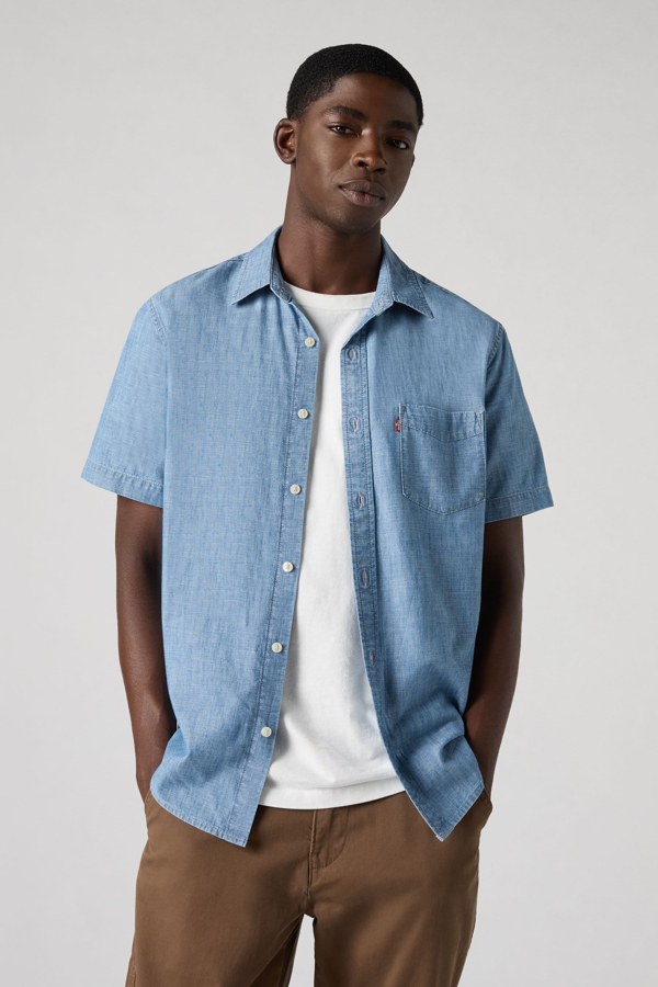 Levi's Short Sleeve Sunset One Pocket Standard Fit Shirt - Herren - Blau / Blau