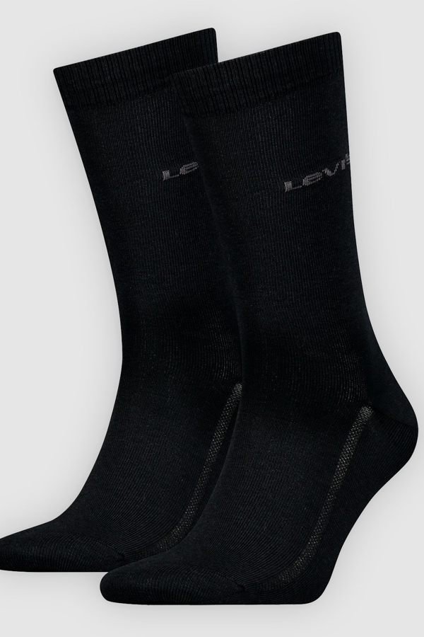 Levi's normal geschnittene Socken aus Bio-Baumwolle - 2er-Pack - Herren - Schwarz / Schwarz