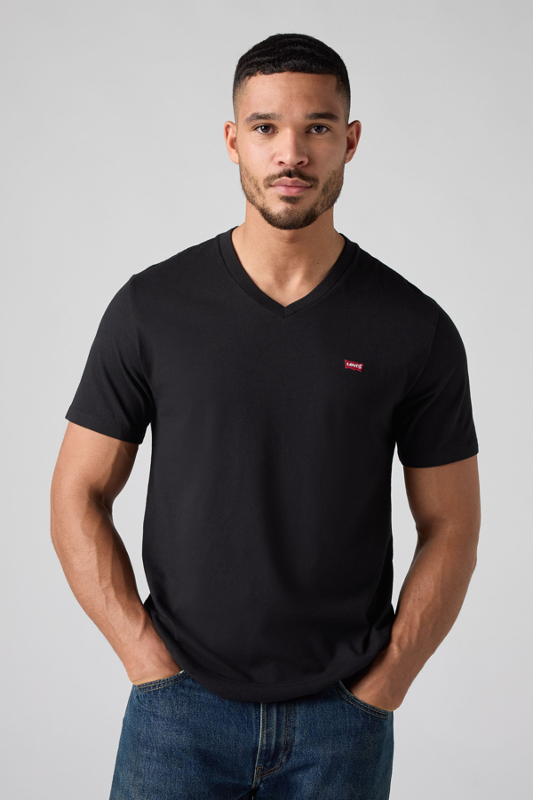 Levi's Original Housemark T-Shirt mit V-Ausschnitt - Herren - Schwarz / Schwarz