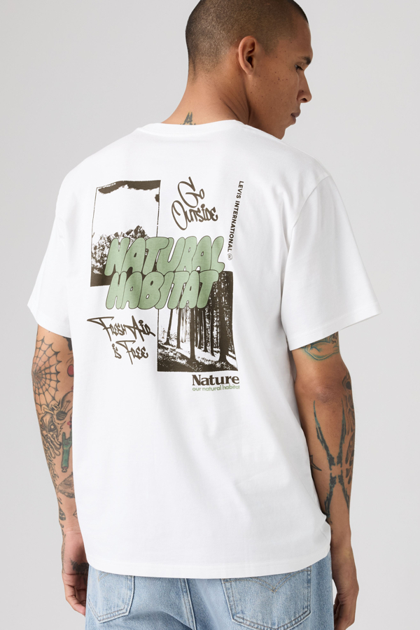 Levi's T-Shirt mit Grafik und lässiger Passform - Herren - Weiß / Weiß