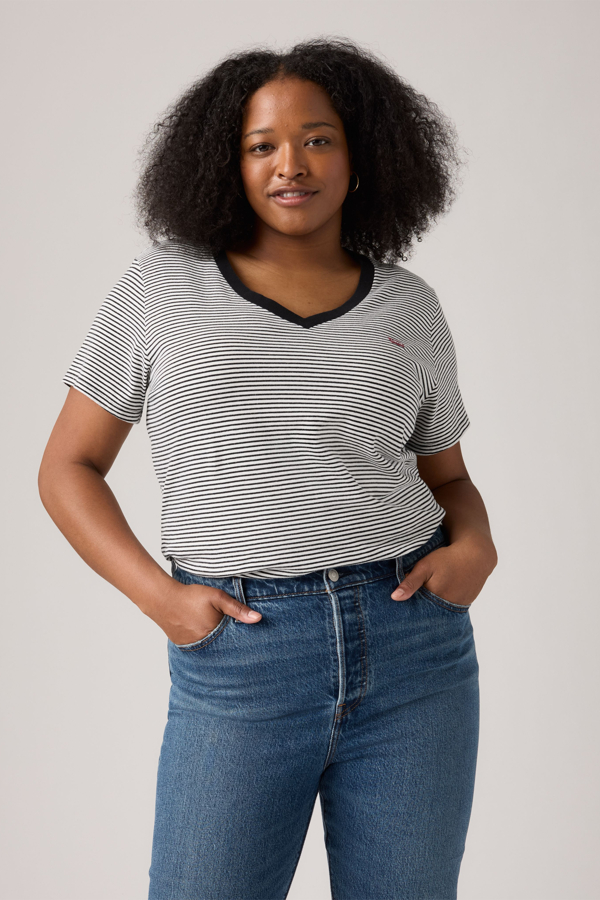 Levi's Das perfekte V-Ausschnitt-Shirt (Plus-Größe) - Damen - Mehrfarbig / Mehrfarbig