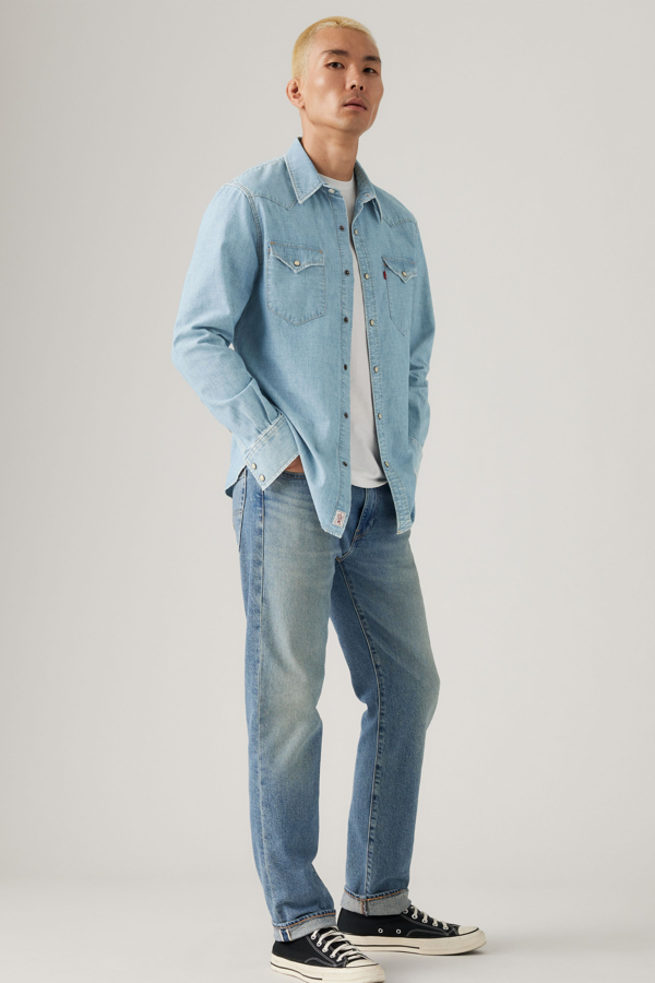 Levi's 502 Taper Selvedge Jeans - Herren - Mittlere Waschung / Mittlere Waschung