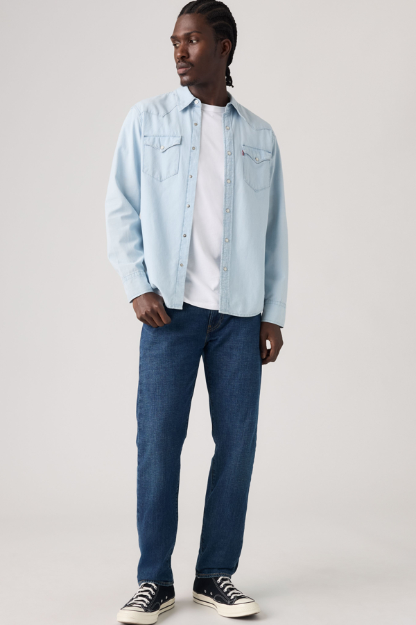 Levi's 502 Taper Jeans aus Linen+ Denim - Herren - Dunkle Waschung / Dunkle Waschung