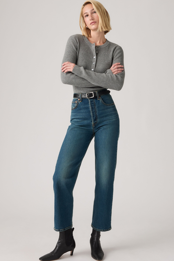 Levi's Lightweight Straight Ribcage Ankle-Jeans - Damen - Dunkle Waschung / Dunkle Waschung