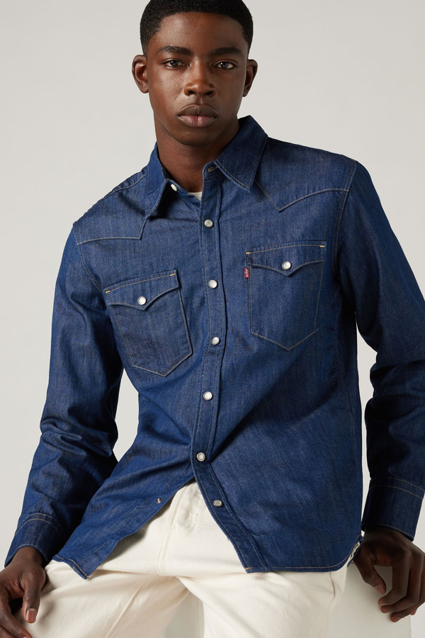 Levi's Barstow Standard Fit Westernhemd - Herren - Blau / Blau