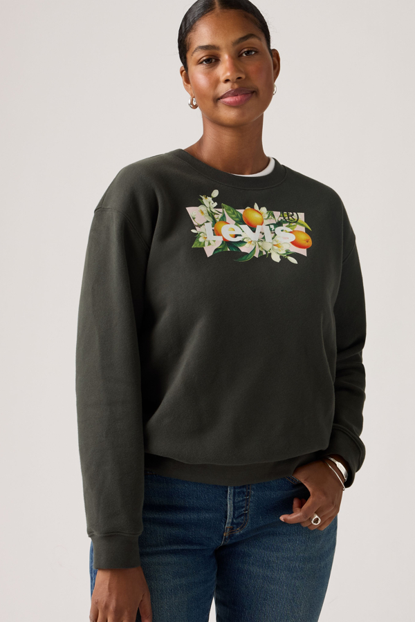 Levi's Everyday Sweatshirt mit Rundhalsausschnitt und Grafik - Damen - Schwarz / Schwarz