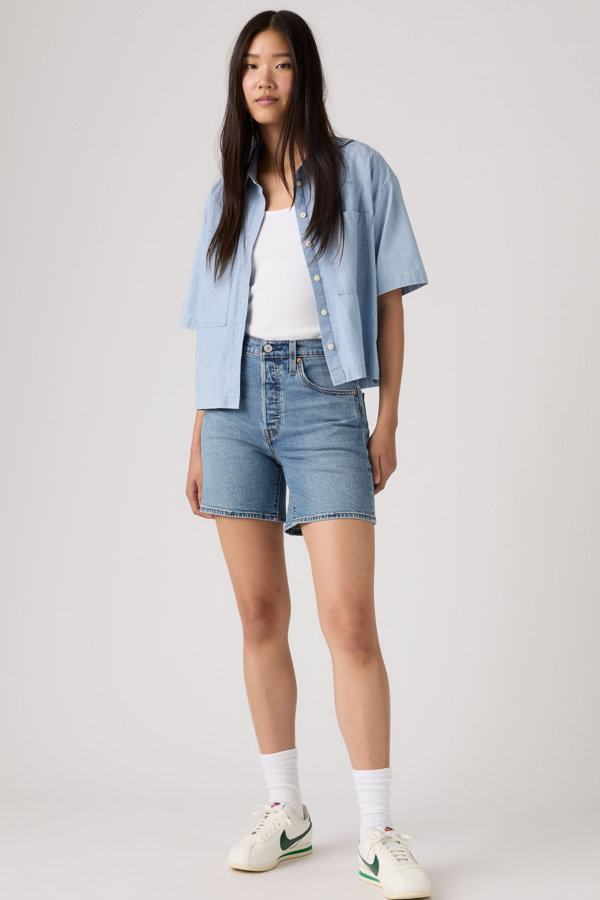 Levi's 501 Lightweight Shorts mit mittlerer Oberschenkellänge - Damen - Mittlere Waschung / Mittlere Waschung