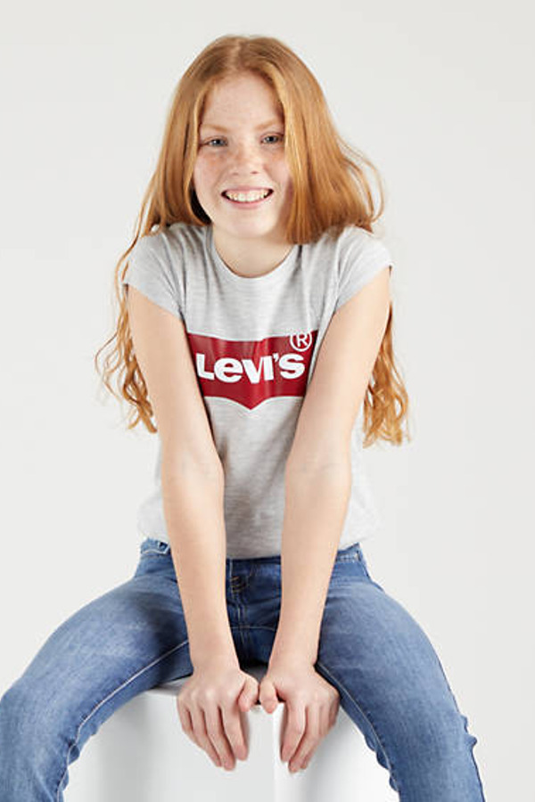 Levi's T Shirt Batwing Pour Adolescent - Femme - Gris / Light Grey Heather - 10A