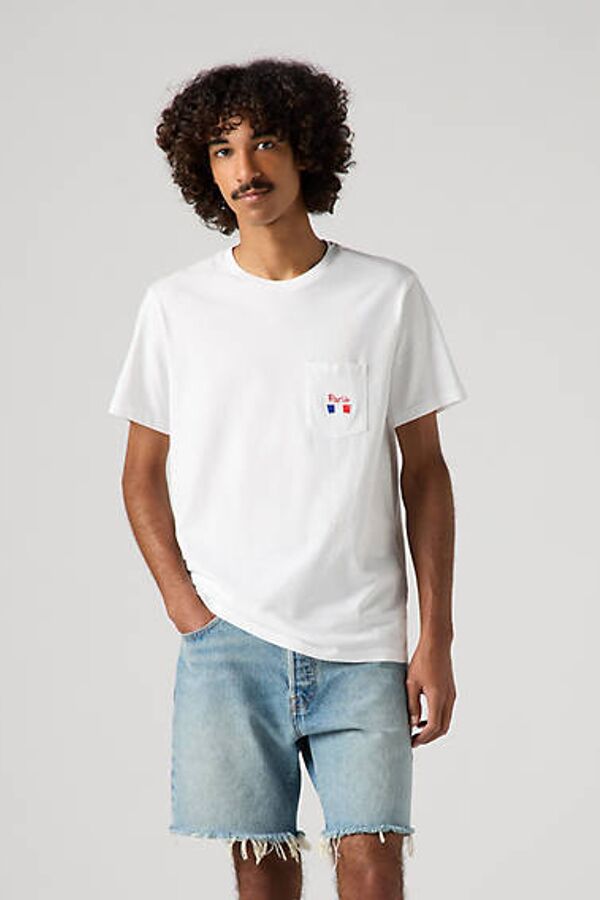 Levi's For Pari's T Shirt À Poche Classic - Homme - Blanc / Bright White Jersey - XS
