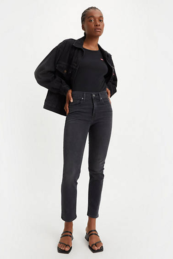 Levi's Jean 724 Taille Haute Droit - Femme - Noir / Black Worn In - 27X32