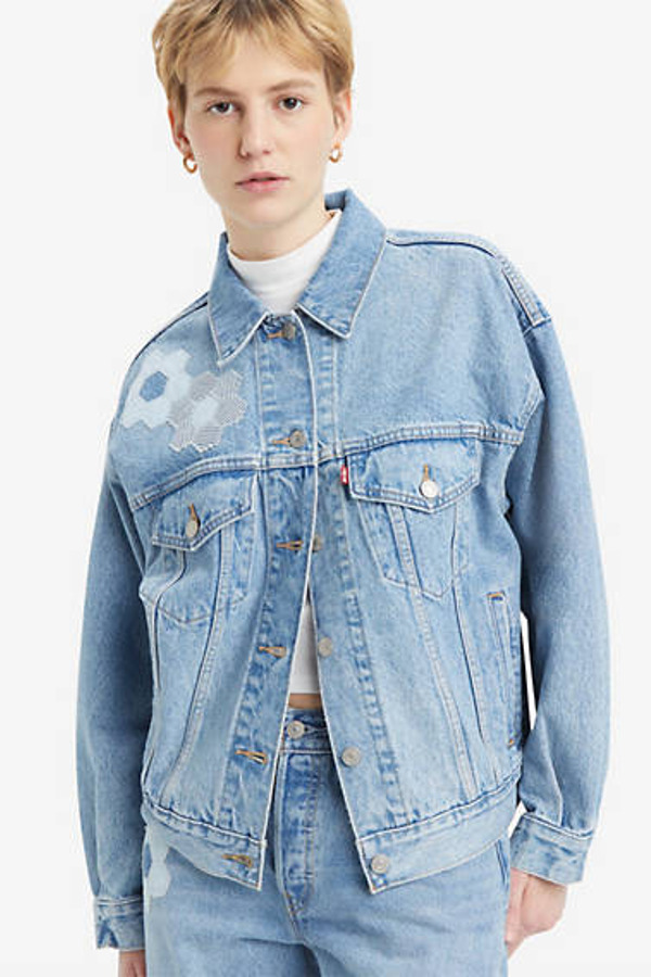 Levi's Veste Trucker '90 - Femme - Bleu / Geo Florals Trucker - L