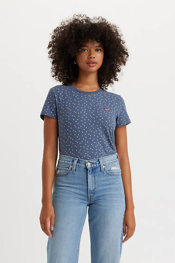 Levi's T Shirt Perfect - Femme - Bleu / Galia Dot Vintage Indigo X - 2XS