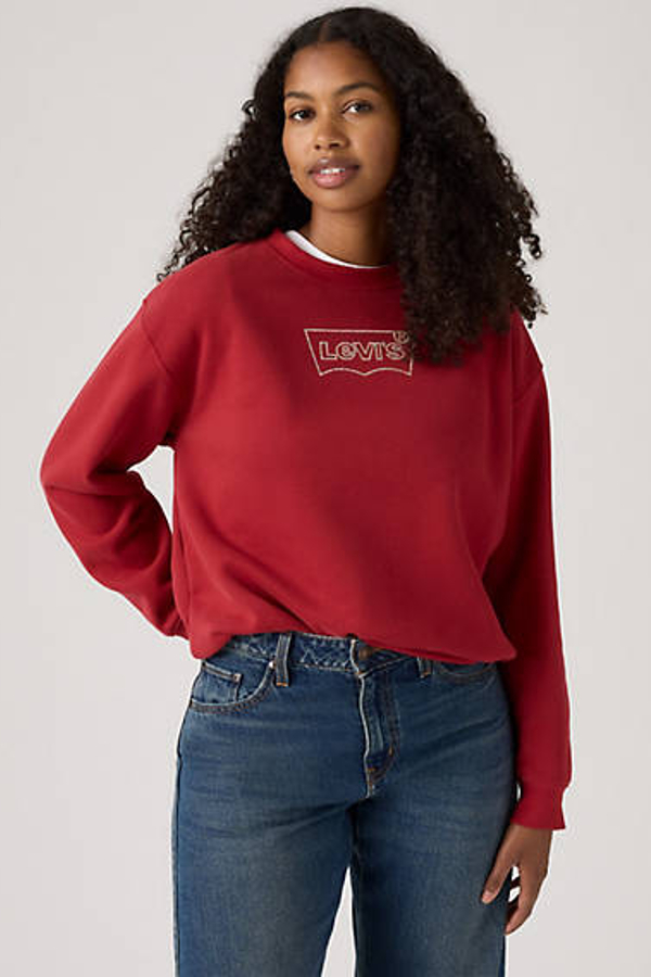 Levi' Sweat Shirt Col Rond Graphique Everyday Femme / Batwing Iridescent Rhinestone N Rhythmic