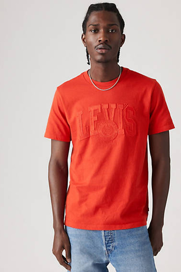 Levi's T Shirt Graphique Classic - Homme - Rouge / Tonal Athletic Crest Vw Molten Lava - S