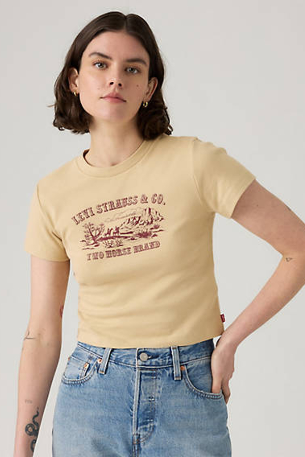 Levi' T Shirt Graphique Essential Sporty Femme Neutral / Western Archival Levi Strauss Scenic Safari