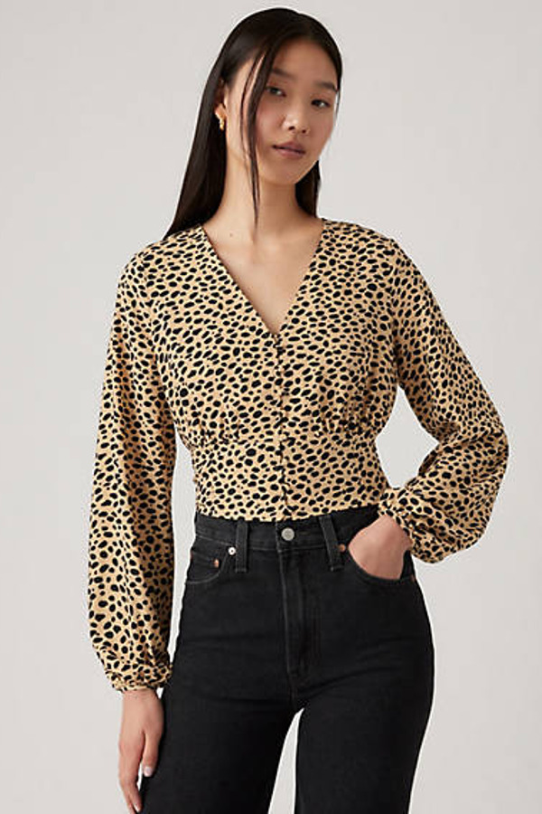 Levi's Blouse Manche Longue Tamara - Femme - Multicolore / New Stella Leopard Almond Buff - M