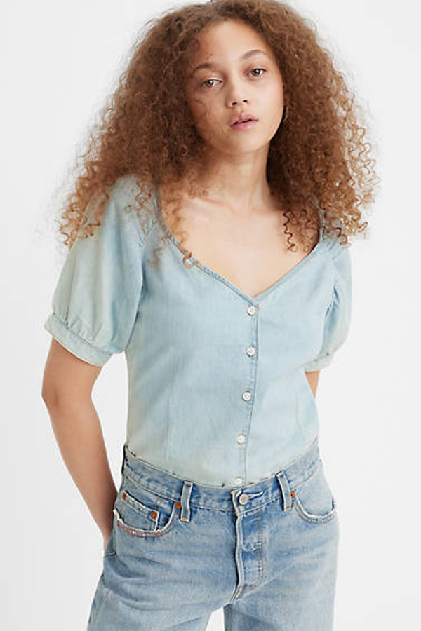 Levi's Blouse À Manches Courtes Raglan Marta - Femme - Bleu / Good Grades 4 - XS