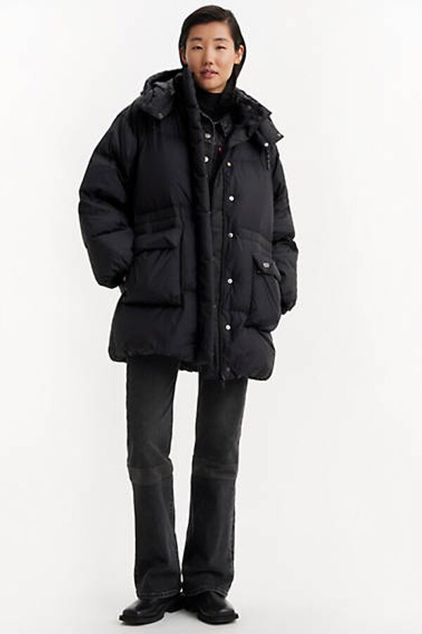 Levi's Doudoune Mi Longue Western Bubble - Femme - Noir / Caviar - M