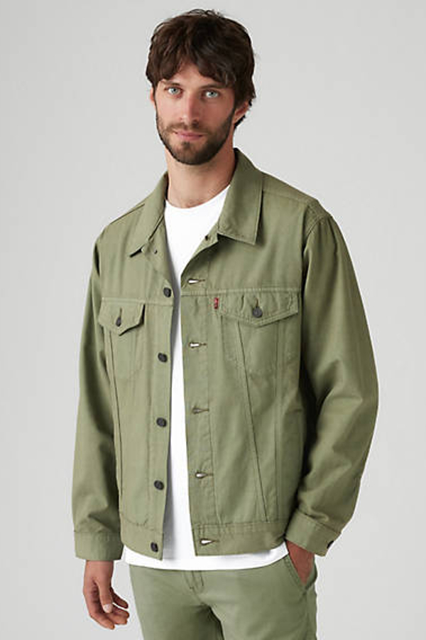Levi' Relaxed Trucker Cotton Linen Jacket Homme / Deep Lichen