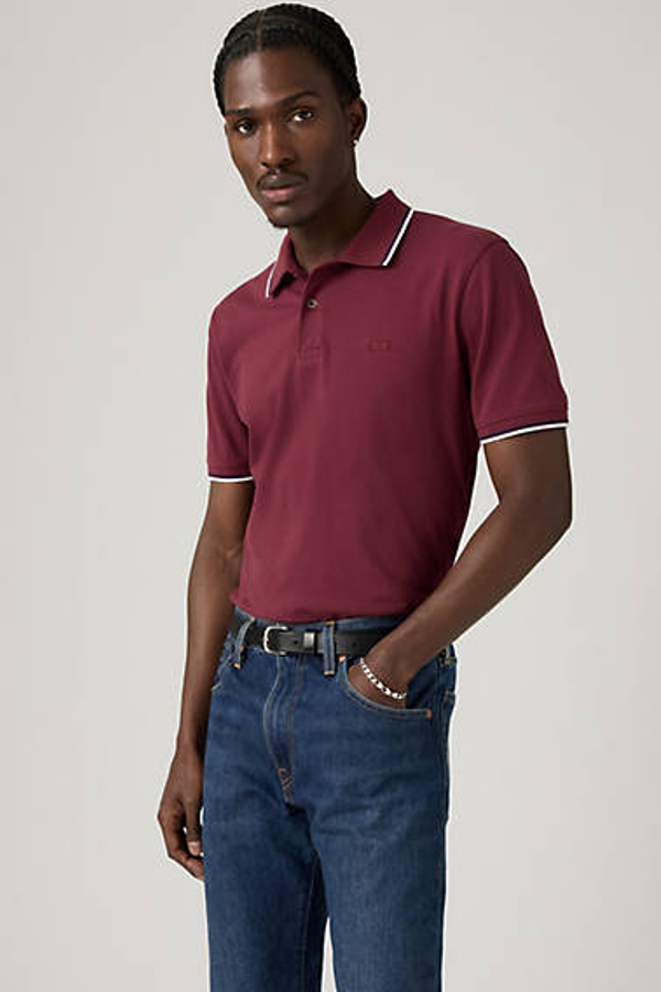 Levi' Polo Slim Housemark Homme / Scye Tipping Stripe Tawny Port Pique