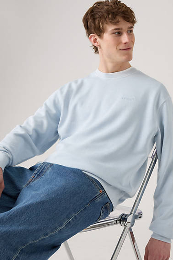 Levi' Sweat Shirt Col Rond Authentic Homme / Garment Dye Niagara Mist