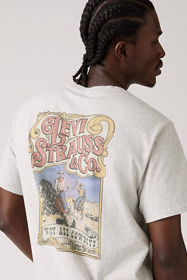 Levi' T Shirt Graphique Relaxed Homme / Worn By Cowboys Heather