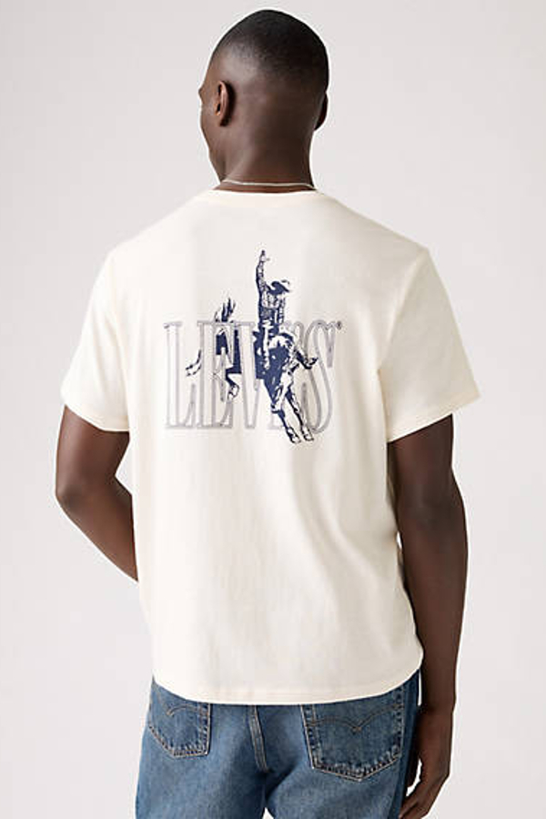 Levi' T Shirt Graphique Relaxed Homme Neutral / Ssnl Serif Cowboy 1 Egret