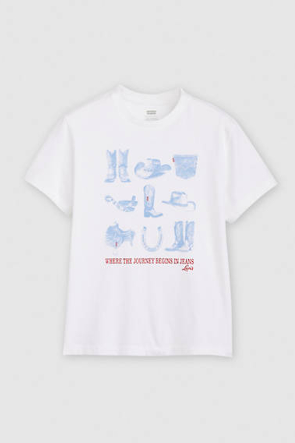 Levi' T Shirt Graphique Classic Femme Neutral / Western Icon With Studs Bright